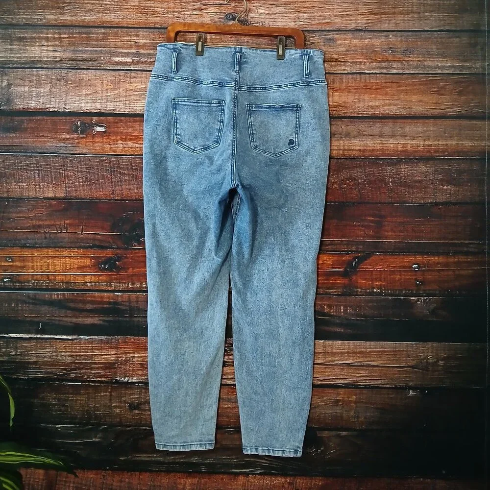 Indigo Rein Jeans 16 80s Style High Rise Waist Stone Washed Mom Stretch